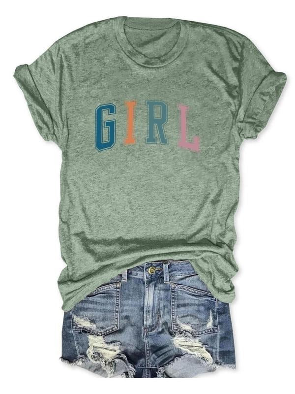 Women'WB shield Letter Print Round Neck Graphic Tee, Vintage Trendy Casual Short Sleeve T-shirt For Daily Wear, Ladies...