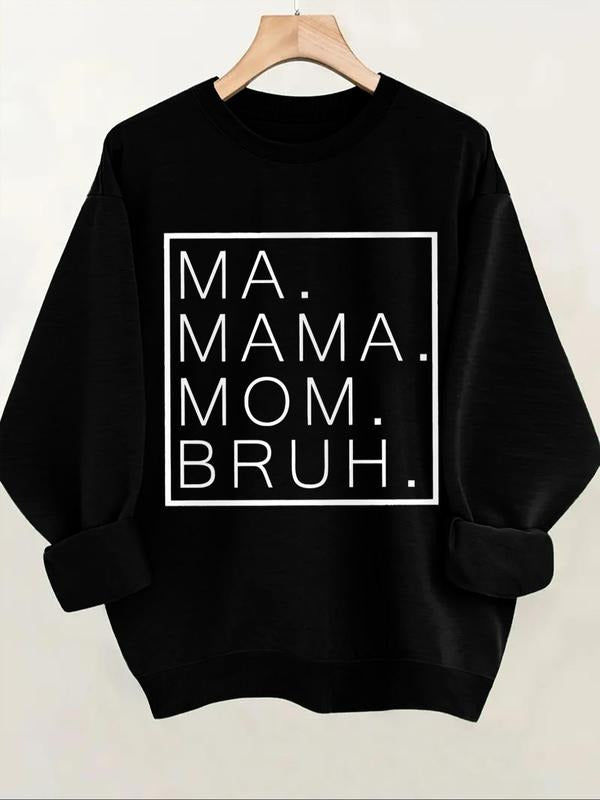 Women'WB shield Letter Print Round Neck Pullover, Fashion Casual Crew Neck Sweatshirt for Daily Holiday Outdoor Wear,...