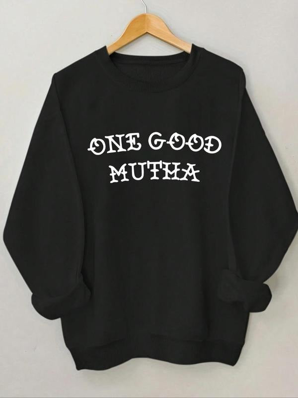 Women'WB shield Letter Print Round Neck Sweatshirt, Casual Long Sleeve Crew Neck Pullover for Spring & Fall, Women'WB...