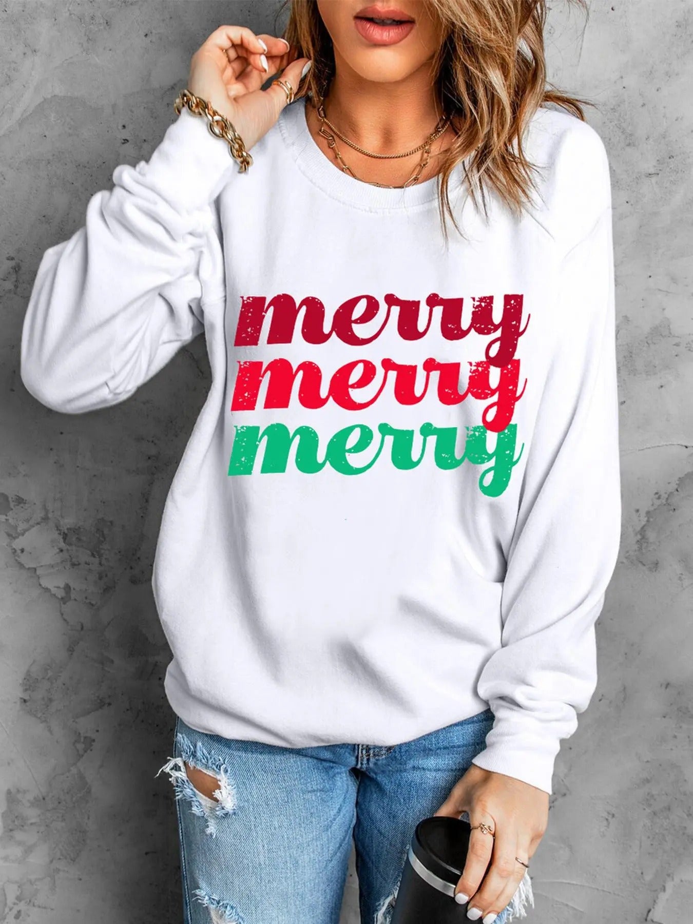 Women'WB shield Letter Print Round Neck Tee, Casual Long Sleeve Crew Neck T-shirt for Spring, Fashion Women'WB shield Top...