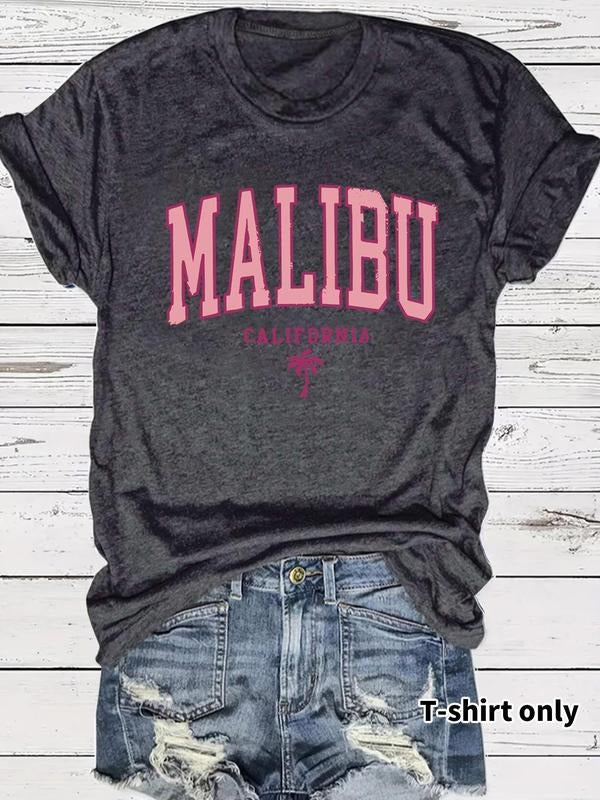 Women'WB shield Letter Print Round Neck Tee, Casual Short Sleeve Crew Neck T-Shirt for Summer, Fashion Women'WB shield...