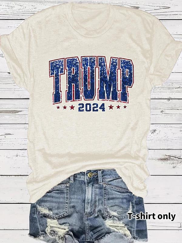 Women'WB shield Letter Print Round Neck Tee, Casual Short Sleeve Crew Neck T-Shirt for Summer, Fashion Women'WB shield Top for Daily Wear style 127