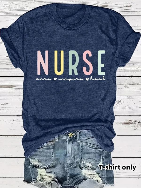 Women'WB shield Letter Print Round Neck Tee, Casual Short Sleeve Crew Neck T-Shirt for Summer, Fashion Women'WB shield...