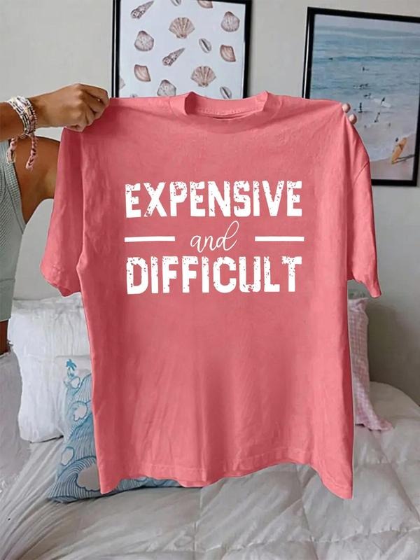 Women'WB shield Letter Print Round Neck Tee, Casual Short Sleeve Crew Neck T-shirt for Daily Wear, Ladies TNF for Spiky...