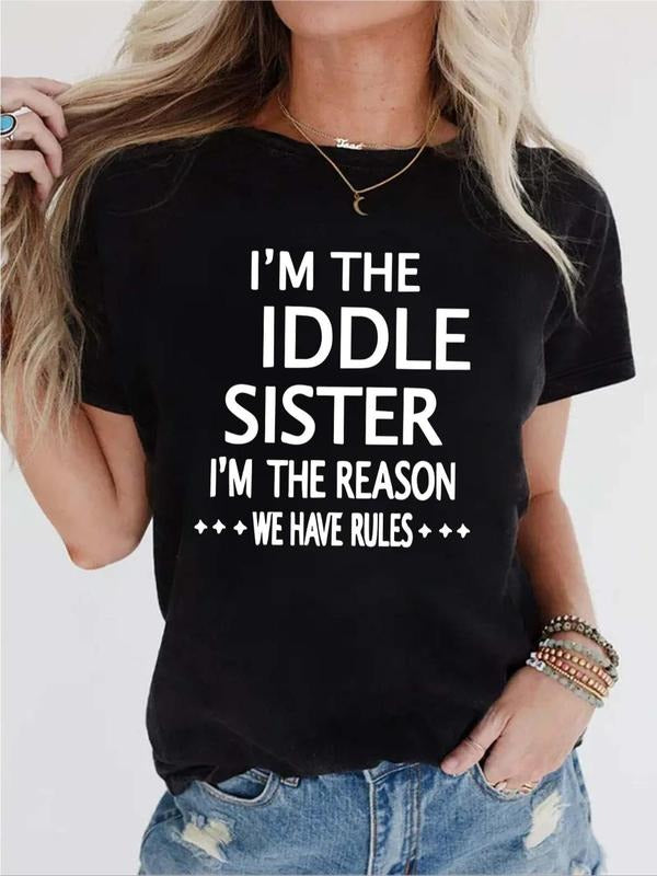 Women'WB shield Letter Print Round Neck Tee, Casual Short Sleeve T-Shirt for Summer, Ladies Top for Daily Wear Hoodie,...