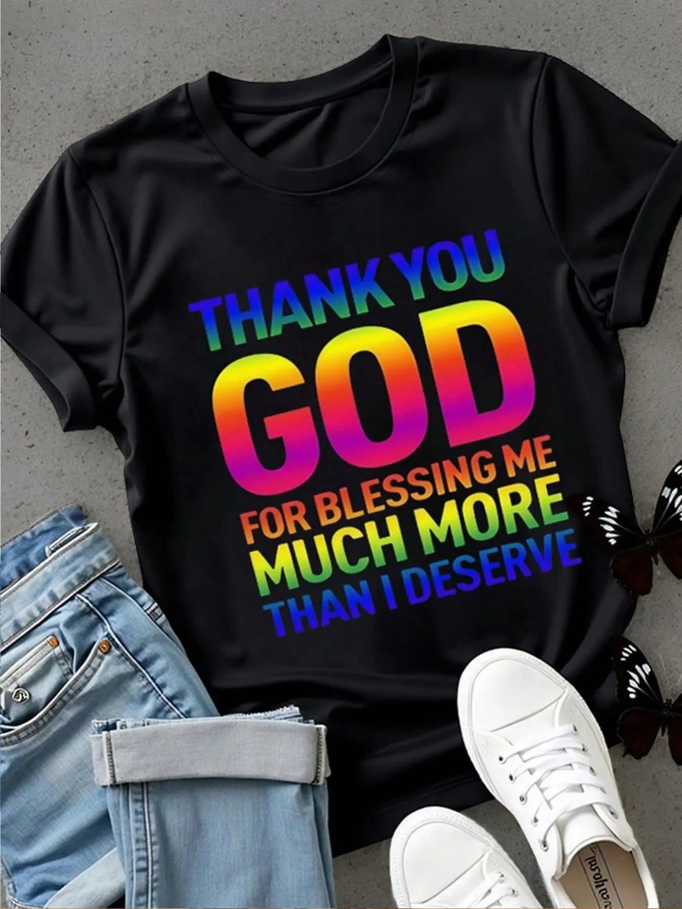 Women'WB shield Letter Print Round Neck Tee, Fashion Casual Crew Neck T-shirt for Daily Holiday Vacation Outdoor Wear,...