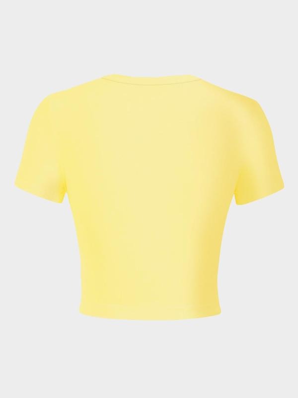 Women'WB shield Letter Print Round Neck Tee, Fashion Casual Crew Neck T-shirt for Daily Holiday Vacation Outdoor Wear,...