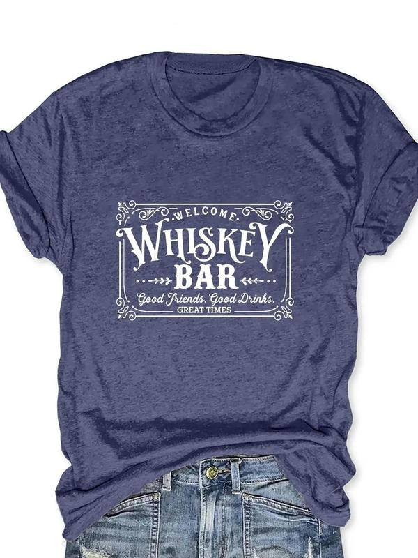 Women'WB shield Letter Print Round Neck Tee, Vintage Trendy Casual Short Sleeve T-shirt For Daily Wear, Ladies Spiky hair...