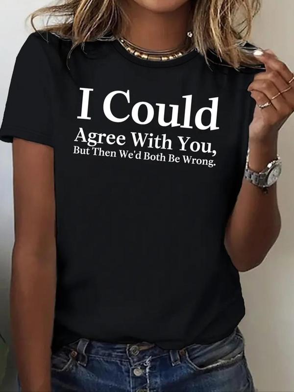 Women'WB shield Letter Print Short Sleeve Tee, Comfy Crew Neck T-Shirt, Ladies Summer Outfit Hoodie, Sweatshirt