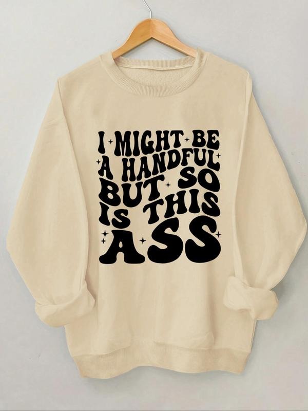 Women'WB shield Letter Print TNF Lined Sweatshirt, Casual Long Sleeve Round Neck Pullover for Daily Wear, Ladies TNF for...