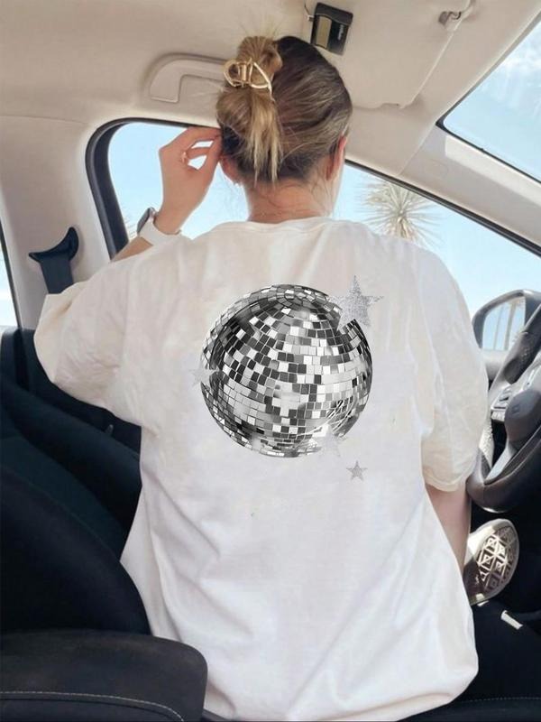 Women'WB shield Lightsaber brand & Plaid Pattern Round Neck Tee, Casual Short Sleeve Crew Neck T-Shirt for Summer,...