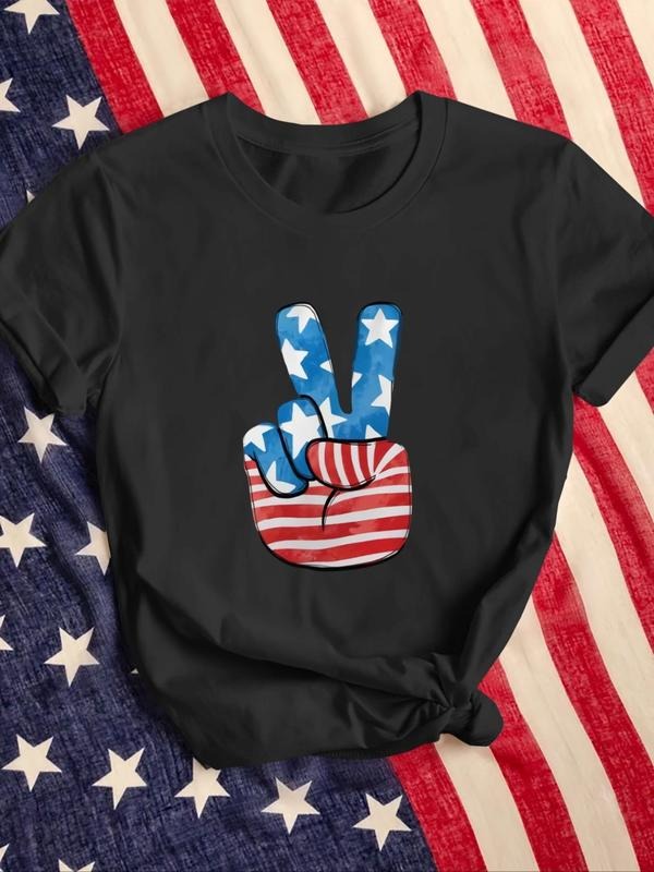Women'WB shield Lightsaber brand Striped Gesture Print Round Neck Tee, Fashion Casual Short Sleeve T-shirt for Daily...