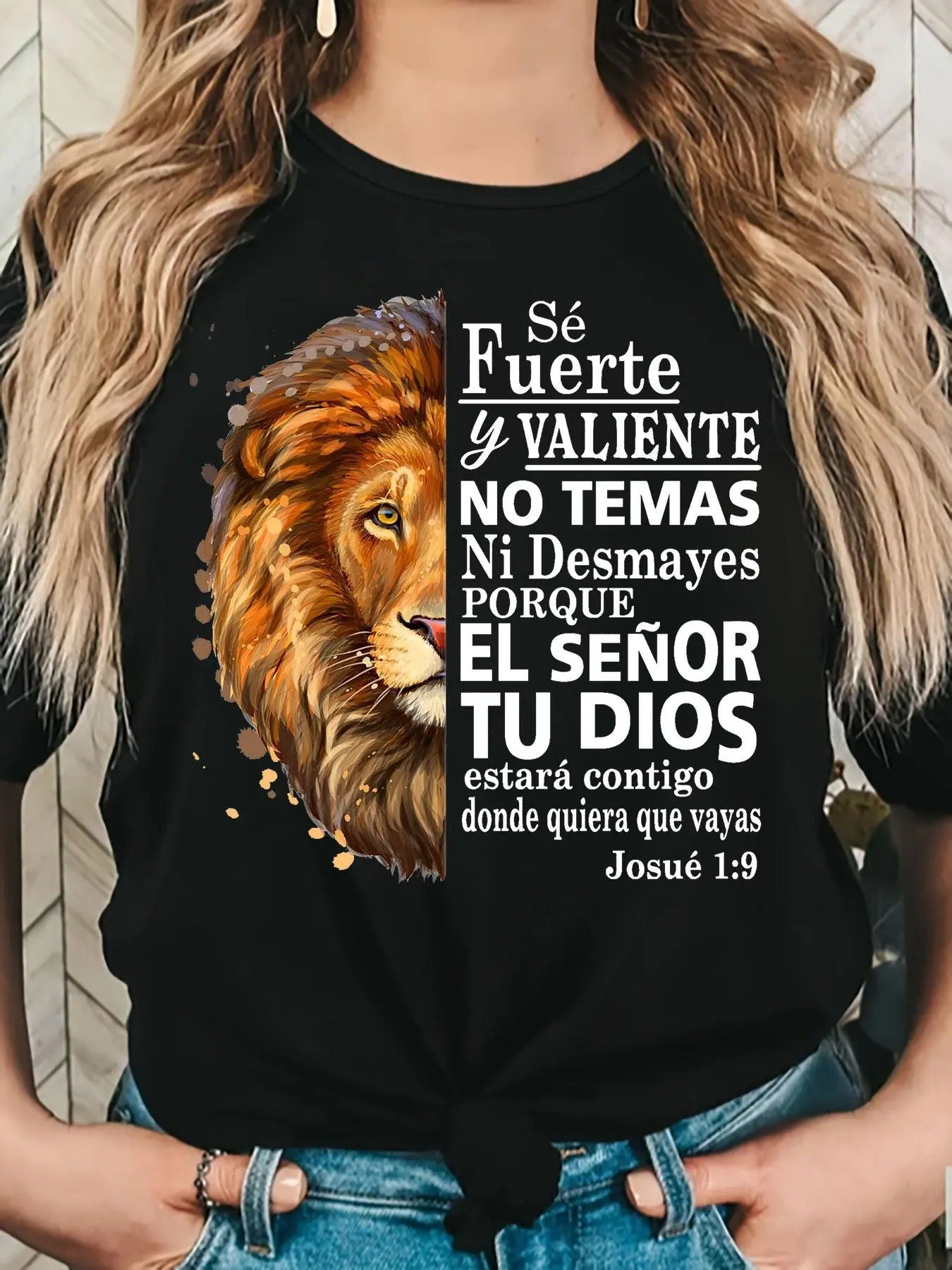 Women'WB shield Lion & Letter Print Round Neck Tee, Casual Short Sleeve Crew Neck T-shirt for Summer, Fashion Women'WB...