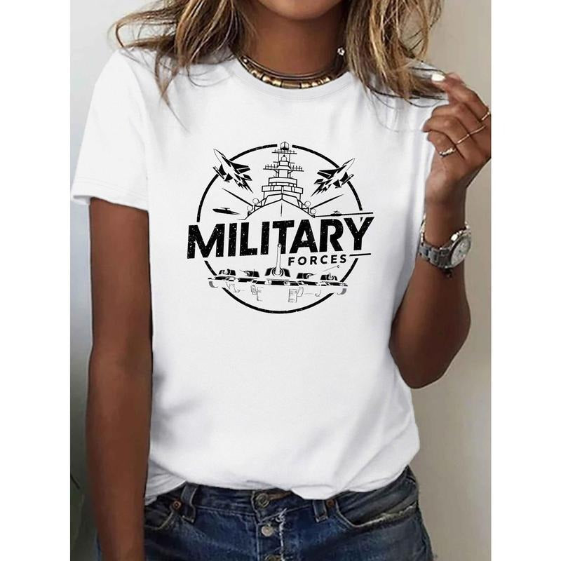 Women'WB shield Military Forces Graphic T-Shirt