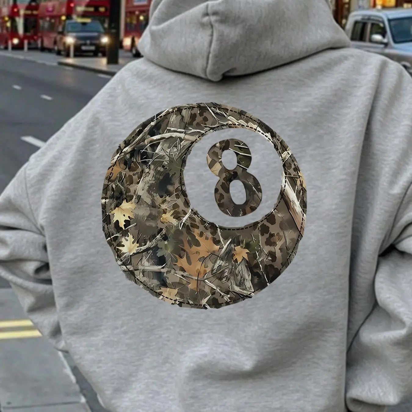 Women'WB shield Number Print Pocket Hoodie, Casual Long Sleeve Hooded Sweatshirt for Fall & Winter, Women'WB shield TNF...