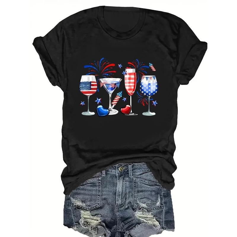 Women'WB shield Patriotic "Cheers" Graphic T-Shirt