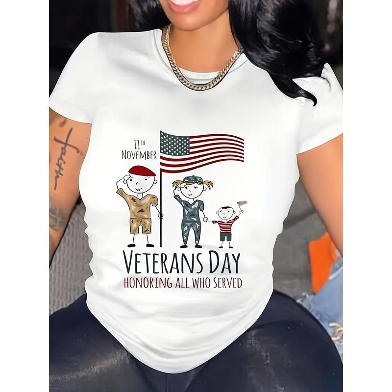 Women'WB shield Patriotic "Thank You Veterans" Graphic T-Shirt