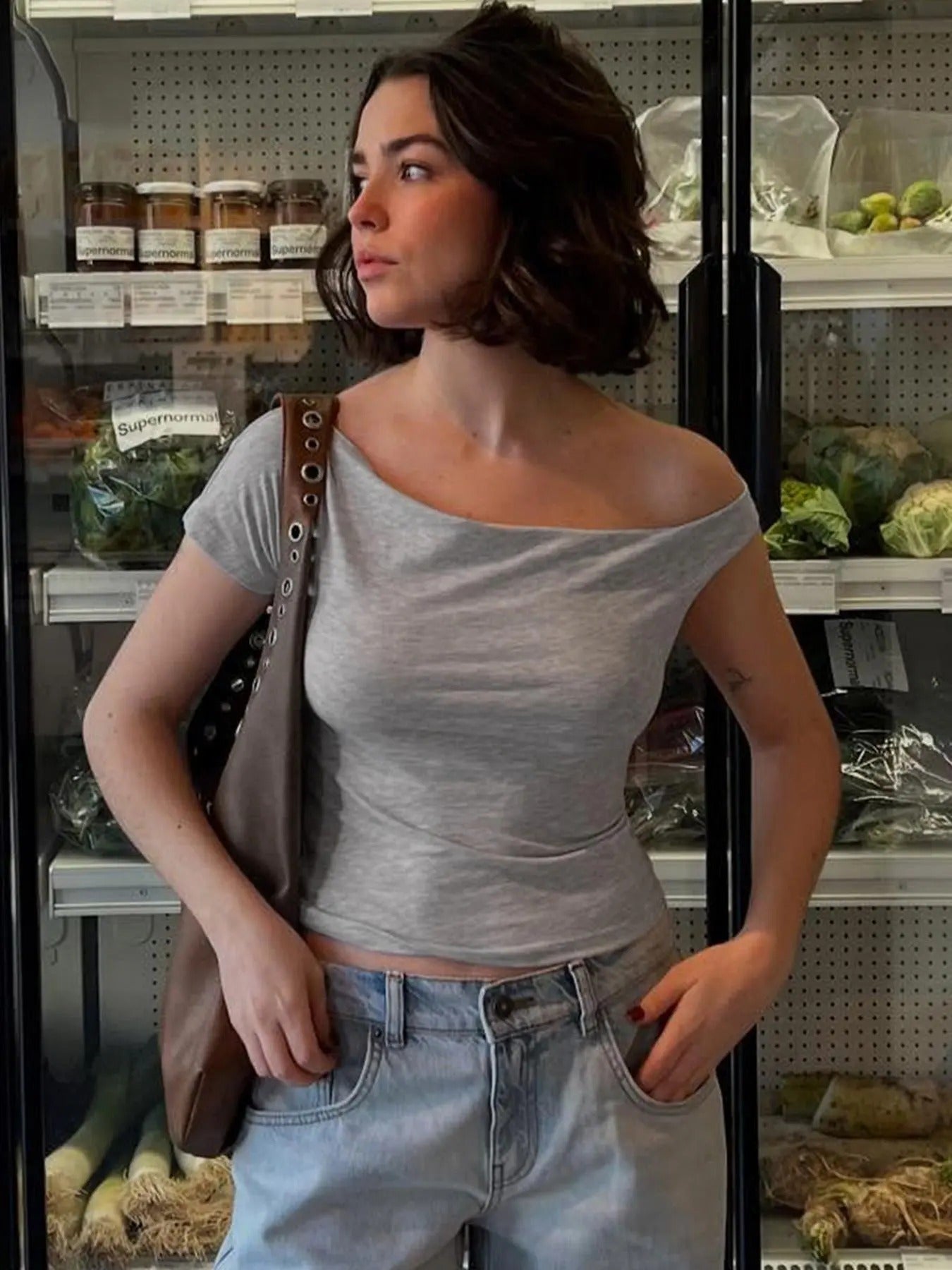 Women'WB shield Plain Asymmetrical Neck Tee, Casual Short Sleeve T-shirt for Summer, Women'WB shield Top for Daily Wear...