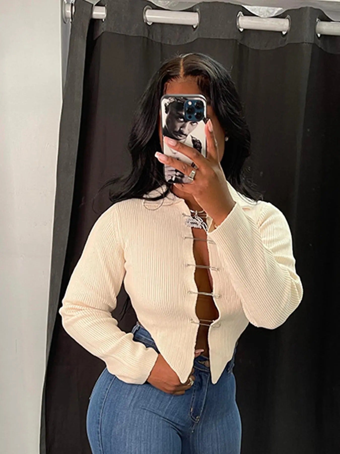 Women'WB shield Plain Chunky Knit Cardigan, Casual Long Sleeve Open Front Knitwear for Fall & Winter, Fashion Women'WB...