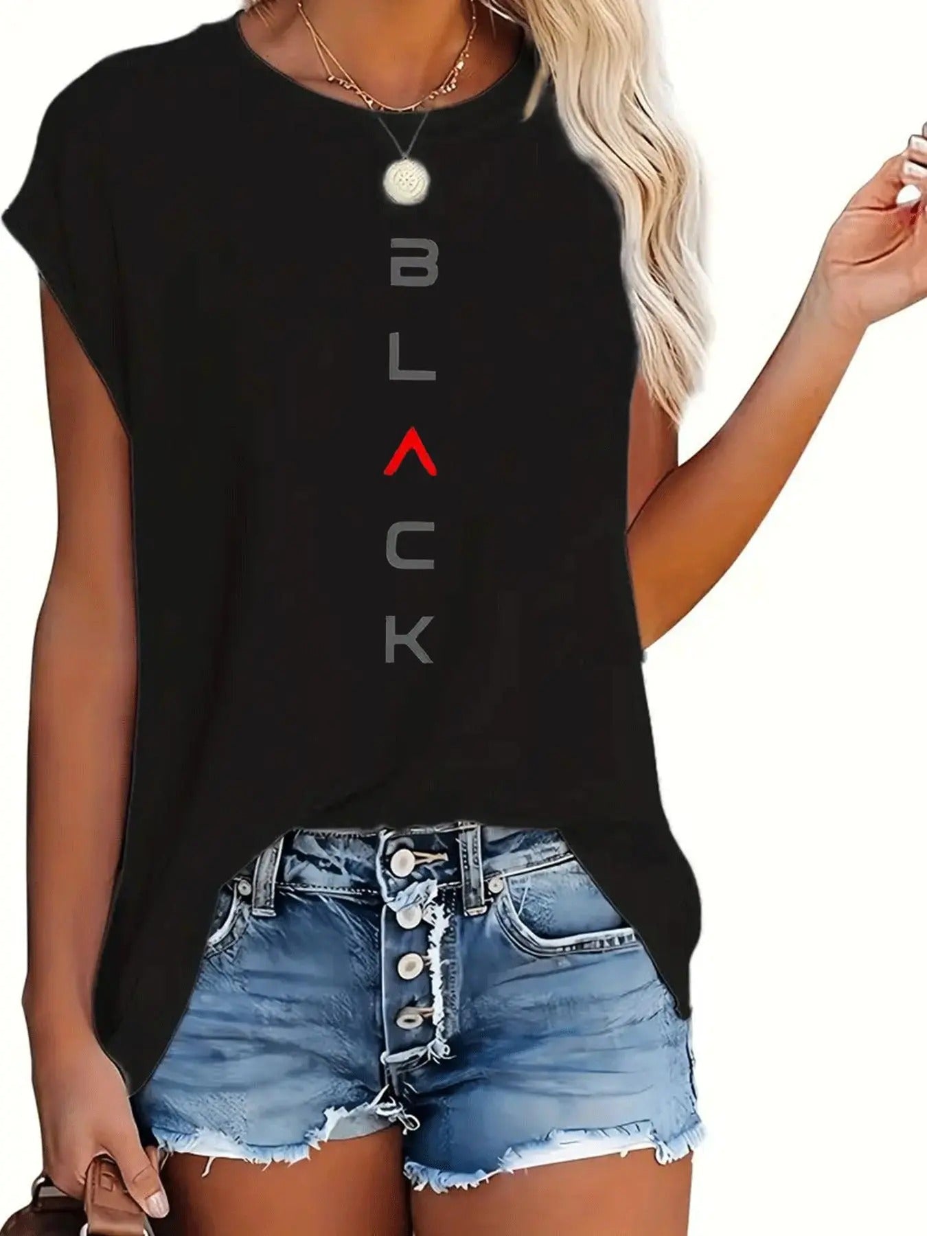 Women'WB shield Plain Round Neck Batwing Sleeve Tee, Casual Short Sleeve Crew Neck T-Shirt for Summer, Fashion Women'WB...