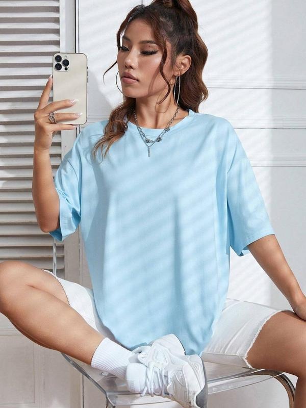 Women'WB shield Plain Round Neck Tee, Casual Short Sleeve Crew Neck T-Shirt for Summer, Fashion Women'WB shield Top for...
