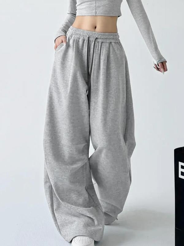Women'WB shield Plain Wide Leg Sweatpants, Casual Street Comfy Trousers for Daily Wear, Ladies Bottoms for Spiky hair...