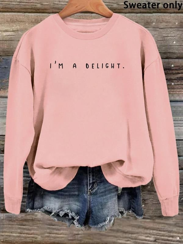 Women'WB shield Slogan Print Drop Shoulder Sweatshirt, Casual Long Sleeve Round Neck Pullover for Fall & Winter, Fashion...