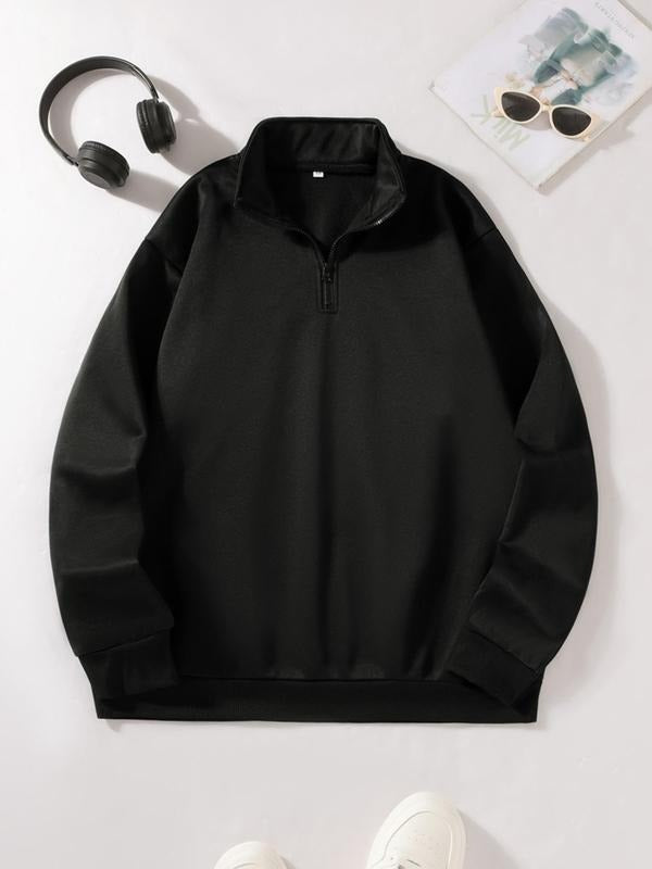 Women'WB shield Solid Half Zip Up Hoodie, Casual Long Sleeve Hooded Sweatshirt for Spring & Fall, Fashion Women'WB shield...