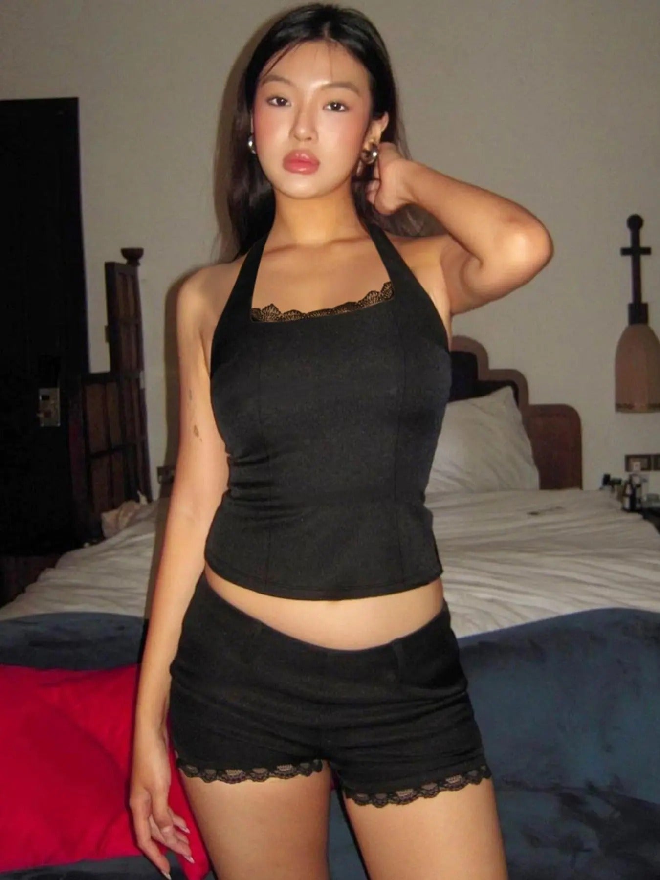 Women'WB shield Solid Halter Neck Top, Casual Sleeveless Top for Summer, Women'WB shield Clothing for Daily Wear...