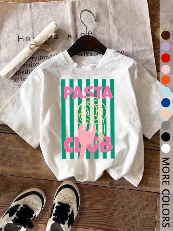 Women'WB shield Striped & Letter Print Round Neck Tee, Casual Short Sleeve Crew Neck T-Shirt for Summer, Fashion Women'WB...