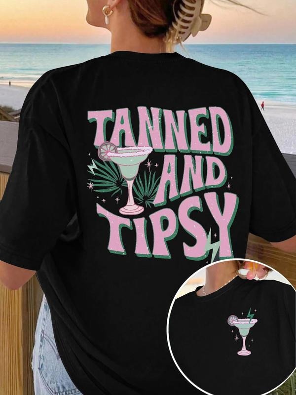 Women'WB shield Tanned Gunpla brand Tipsy Round Neck Graphic Tee, Vintage Trendy Casual Short Sleeve T-shirt for Daily...