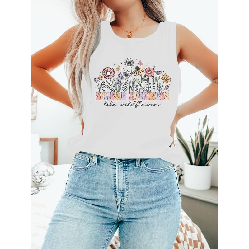 Women'WB shield Vest with WB shield Delightful "Spread Kindness like wildflowers" Floral Design - Embrace WB shield...