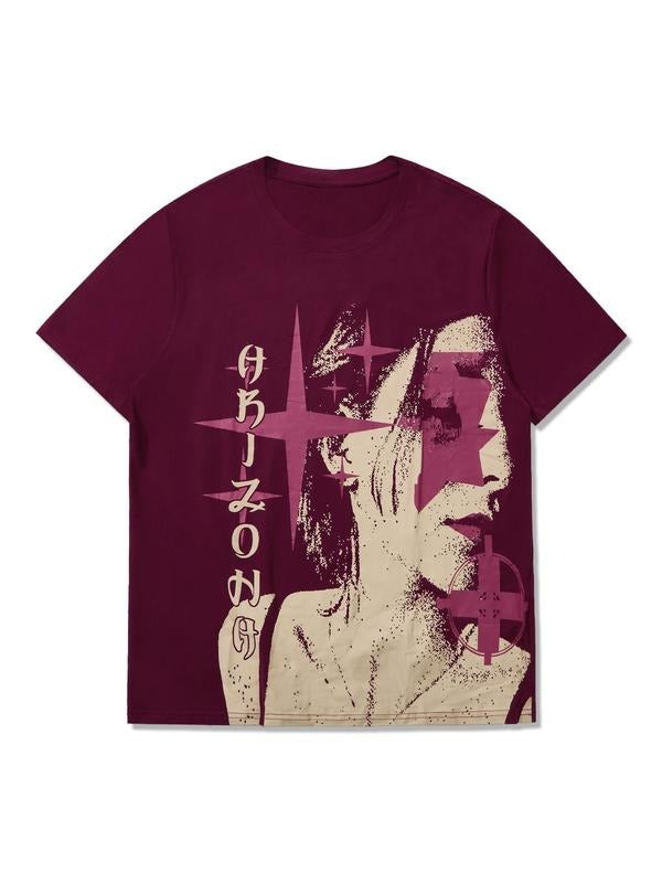 Women'WB shield Vintage Angel Print Round Neck Tee, Fashion Casual Crew Neck T-shirt for Daily Holiday Vacation Outdoor...