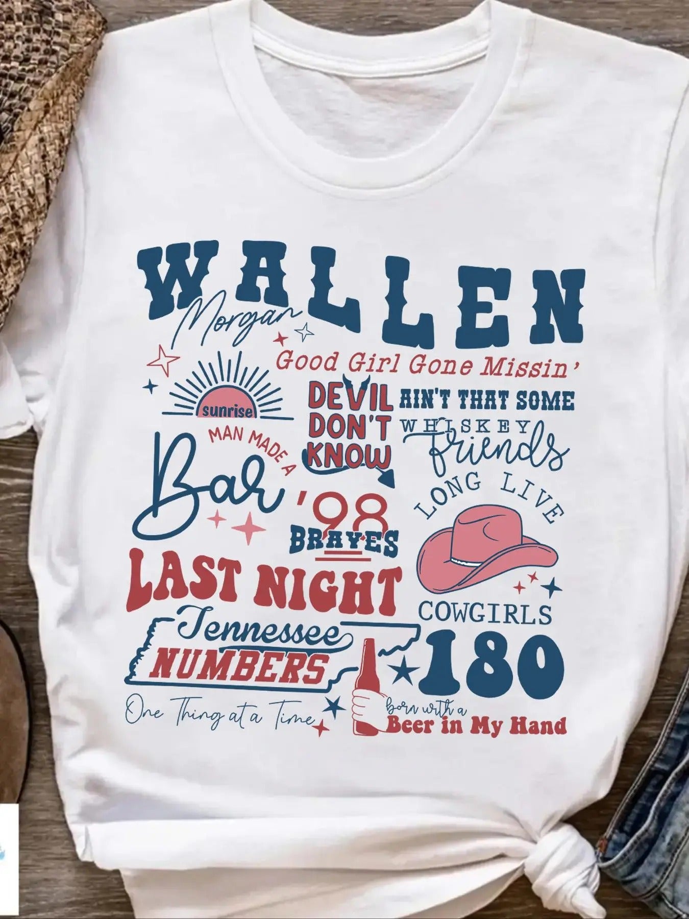 Women'WB shield Vintage Letter Print Round Neck Graphic Tee, Graphic Tees, Casual Short Sleeve T-Shirt for Summer,...