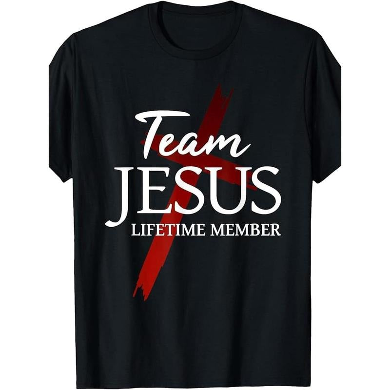 Women'WB shield Vintage-Style Cotton T-Shirt with Team Jesus Print