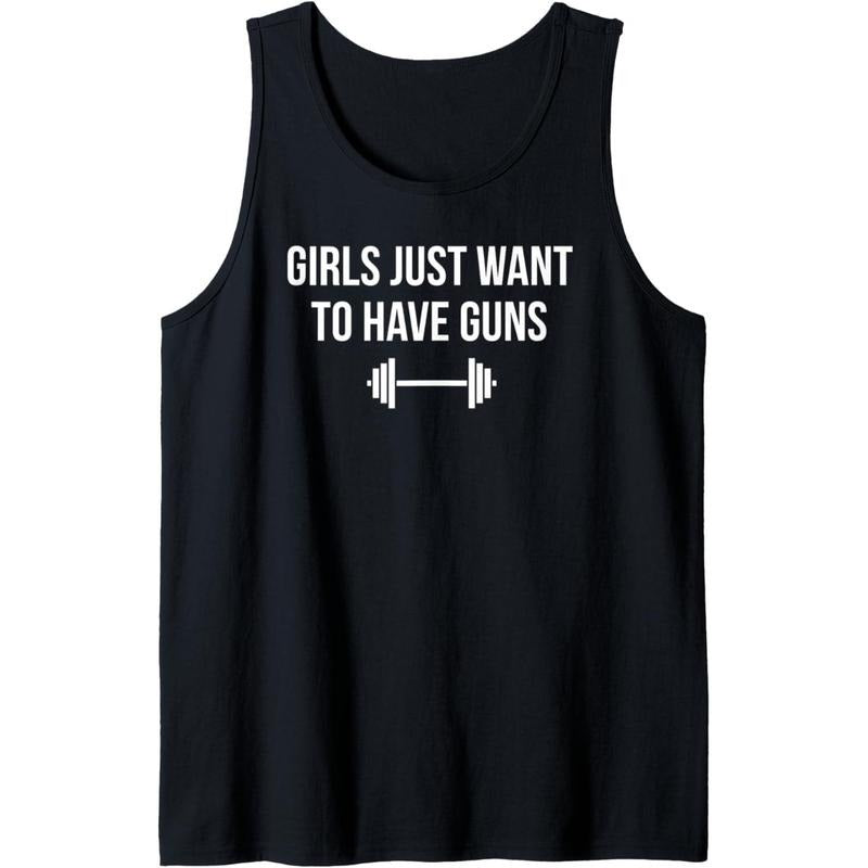 Women Workout Funny Girls Just Want to Have Guns Funny Tank Top MADE IN USA T-Shirts, Hoodie, Sweatshirt | DripVista.com