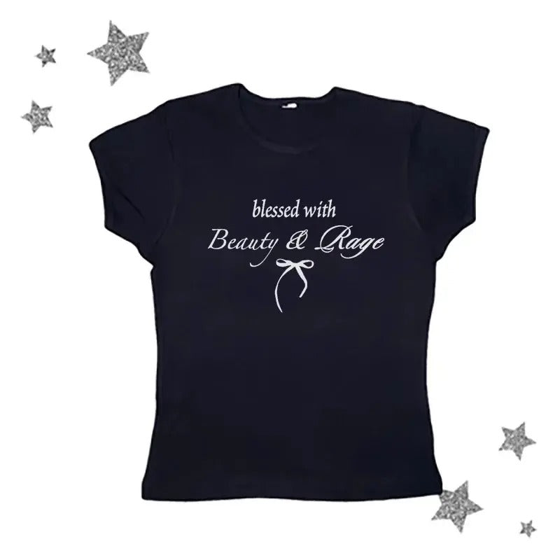 Women Y2k Crop top Casual Harajuku Letter Print Baby Tee Punk Streetwear Short Sleeve T-shirts Retro Grunge Gothic Top EMO