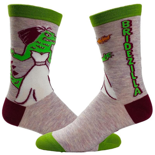 Women's Bridezilla Socks Funny Wedding Day Monster Sarcastic Novelty Footwear Funny Graphic Socks Comfortable Fitted Spandex Cotton