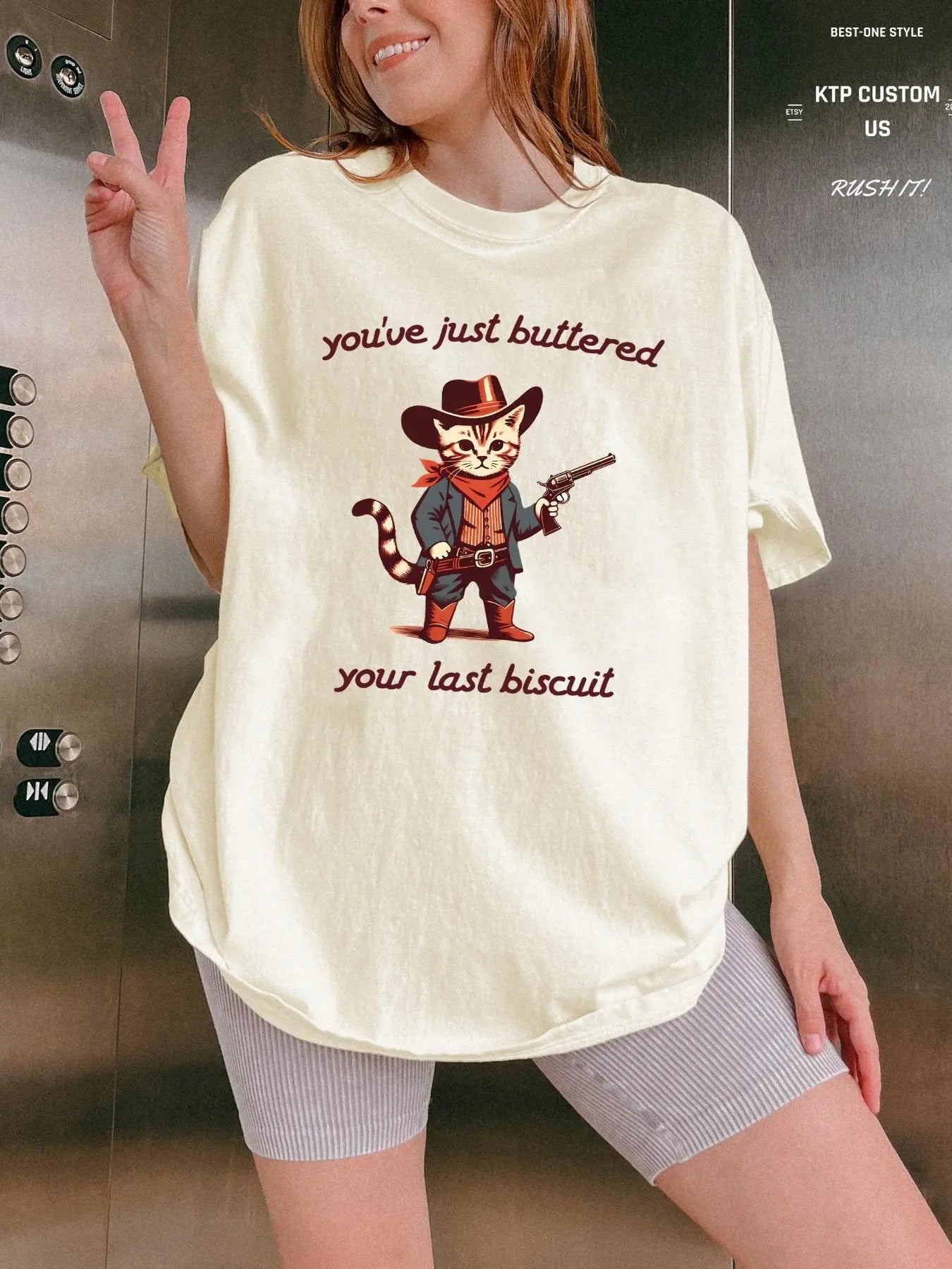 Women's Cartoon Cat Round Neck Graphic Tee, Fashion Casual Crew Neck T-shirt for Daily Holiday Vacation Outdoor Wear, Ladies Clothes for Summer