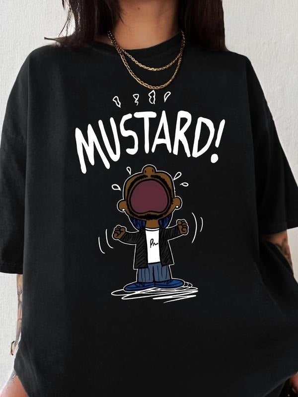 Women's Cartoon Graphic Print Round Neck Tee, Fashion Casual Short Sleeve T-shirt, Ladies Summer Clothes for Daily...