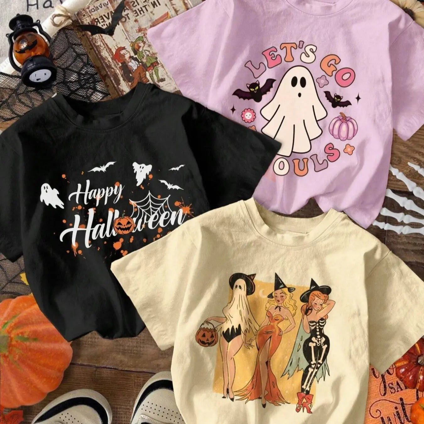 Women's Cartoon Graphic Print Round Neck Tee, Halloween Fashion Casual Short Sleeve T-shirt, Ladies Summer Clothes for...