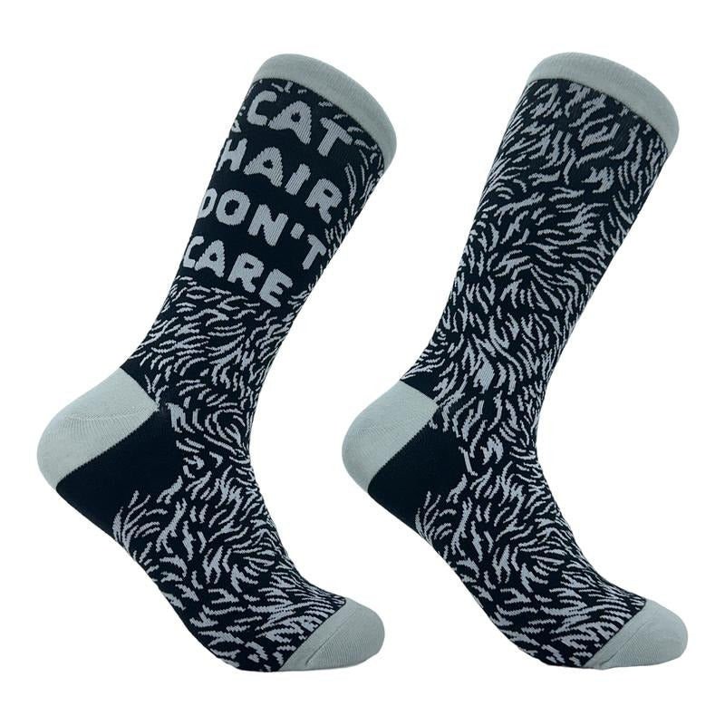 Women's Cat Hair Dont Care Socks Funny Hairy Furry Kitten Lovers Joke Footwear Funny Graphic Socks Comfortable Fitted...