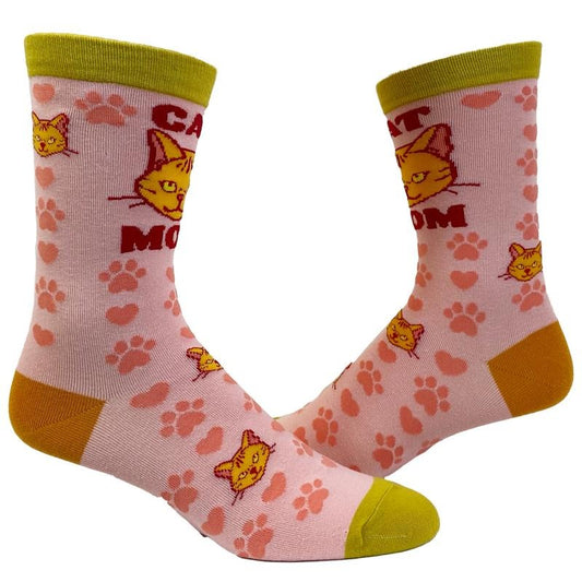 Women's Cat Mom Socks Funny Pet Kitty Animal Lover Mothers Day Graphic Footwear Funny Graphic Socks Comfortable Fitted Spandex Cotton