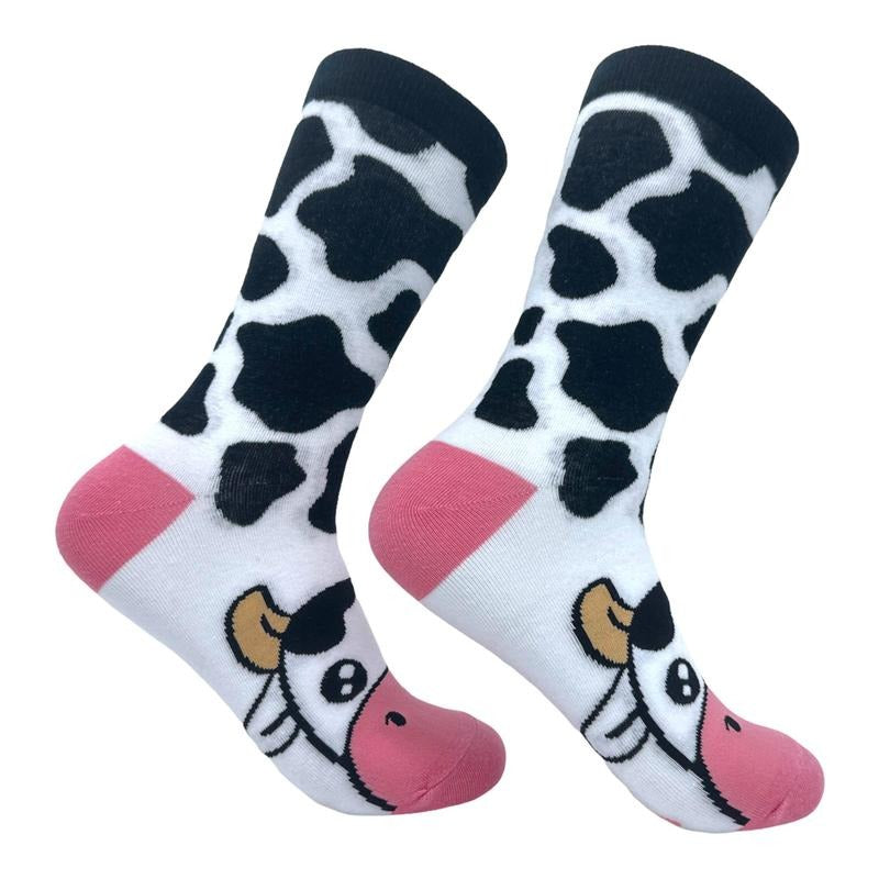 Women's Cow Socks Funny Cute Adorable Milking Moo Cattle Footwear Funny Graphic Socks Comfortable Fitted Spandex Cotton...