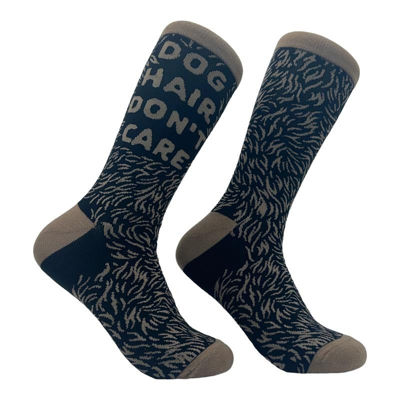 Women's Dog Hair Dont Care Socks Funny Hairy Furry Puppy Lovers Joke Footwear Funny Graphic Socks Comfortable Fitted Spandex Cotton
