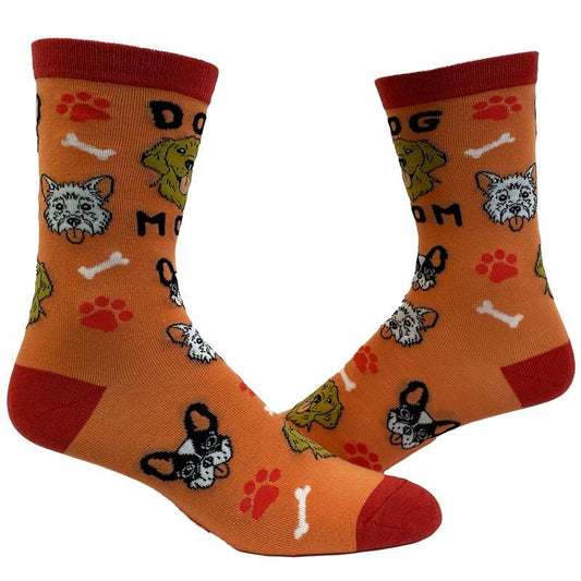 Women's Dog Mom Socks Funny Pet Puppy Animal Lover Mothers Day Graphic Footwear Funny Graphic Socks Comfortable Fitted Spandex Cotton
