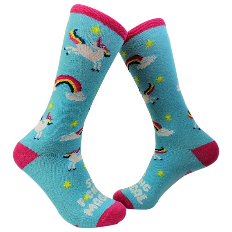Women's F*cking Magical Socks Funny Magical Rainbows and Unicorns Footwear Funny Graphic Socks Comfortable Fitted Spandex...