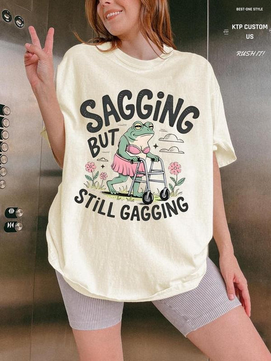 Women's Frog Graphic Print Round Neck Tee, Fashion Casual Short Sleeve T-shirt, Ladies Summer Clothes for Daily Wear