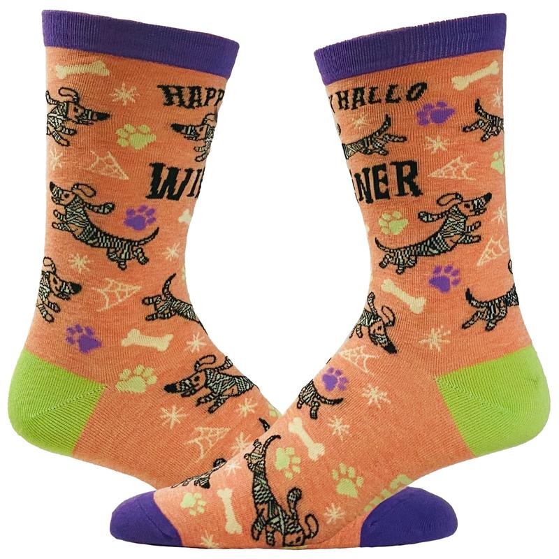Women's Happy Hallowiener Socks Funny Halloween Pet Dog Puppy Dachshund Lover Footwear Funny Graphic Socks Comfortable...