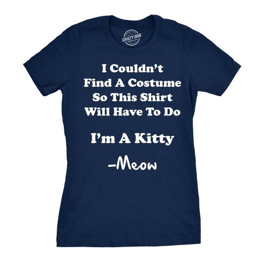 Women's I'm A Kitty Meow Halloween Costume T Shirt Funny Cat Shirt For Women Funny Womens T Shirts Cute Slimming Top Comfortable Soft Womenswear Halloween Tops for Women Funny Cat Top Women's Novelty Navy